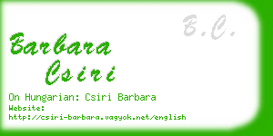 barbara csiri business card